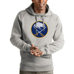 Buffalo Sabres Antigua Logo Victory Pullover Hoodie - Heathered Gray Hoodies