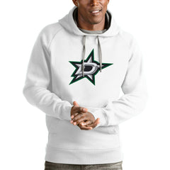 Dallas Stars Antigua Logo Victory Pullover Hoodie - White Hoodies