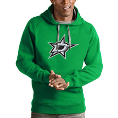 Dallas Stars Antigua Logo Victory Pullover Hoodie - Kelly Green Hoodies