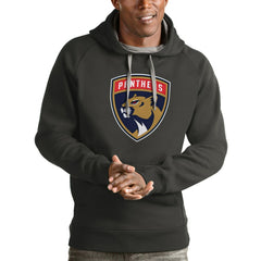 Florida Panthers Antigua Logo Victory Pullover Hoodie - Charcoal Hoodies
