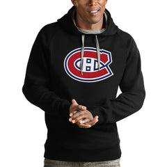 Montreal Canadiens Antigua Logo Victory Pullover Hoodie - Black Hoodies