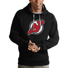 New Jersey Devils Antigua Logo Victory Pullover Hoodie - Black Jerseys