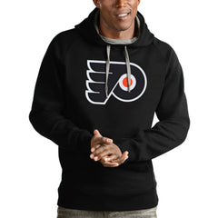 Philadelphia Flyers Antigua Logo Victory Pullover Hoodie - Black Hoodies
