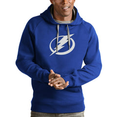 Tampa Bay Lightning Antigua Logo Victory Pullover Hoodie - Blue Hoodies
