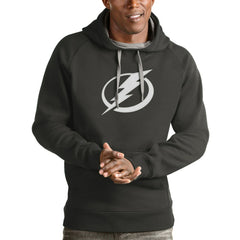 Tampa Bay Lightning Antigua Logo Victory Pullover Hoodie - Charcoal Hoodies