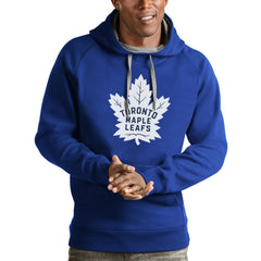 Toronto Maple Leafs Antigua Logo Victory Pullover Hoodie - Blue Hoodies