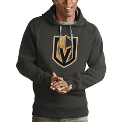 Vegas Golden Knights Antigua Logo Victory Pullover Hoodie - Charcoal Hoodies