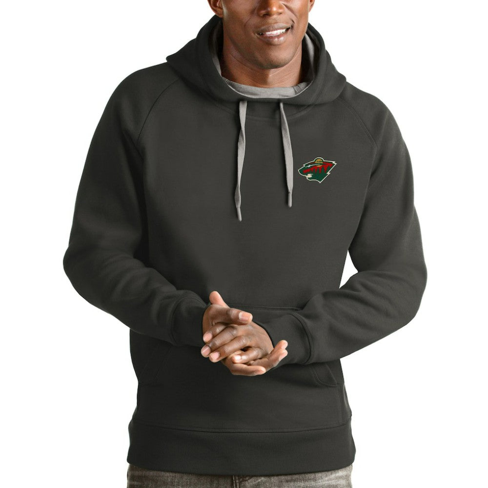 Minnesota Wild Antigua Victory Pullover Hoodie - Charcoal Hoodies