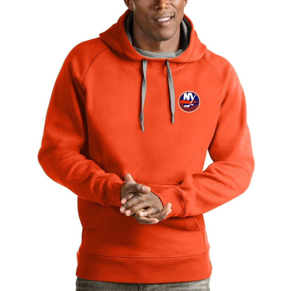 New York Islanders Antigua Victory Pullover Hoodie - Orange Hoodies