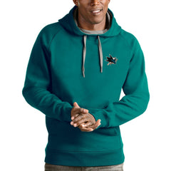 San Jose Sharks Antigua Victory Pullover Hoodie - Teal Hoodies