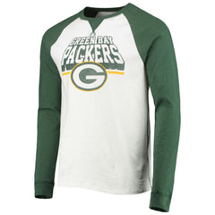 Green Bay Packers Junk Food Colorblock Raglan Long Sleeve T-Shirt - White/Green online