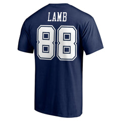 CeeDee Lamb Dallas Cowboys Team Player Icon Name & Number T-Shirt - Navy online