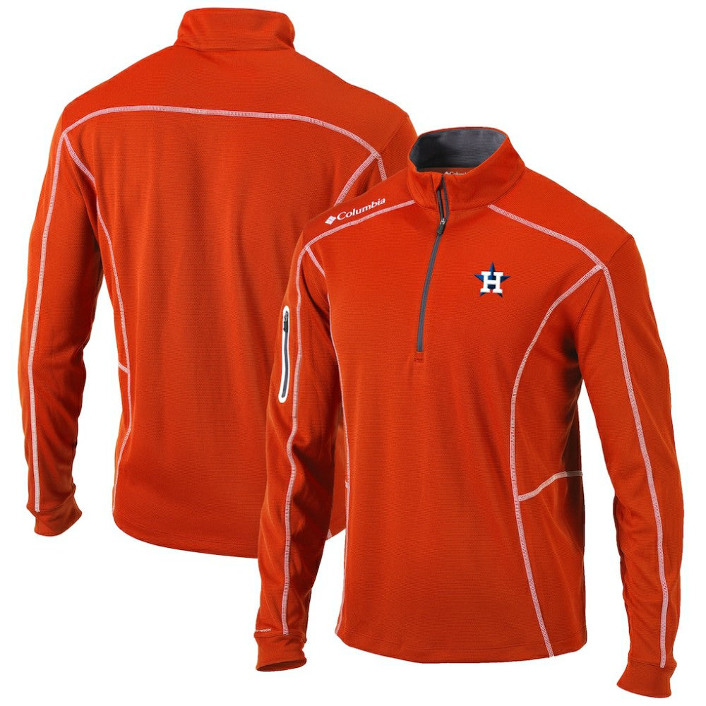 Houston Astros Shotgun Omni-Wick Quarter-Zip Pullover Jacket Orange