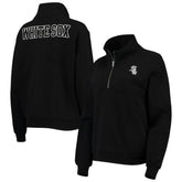 Chicago White Sox The Wild Collective Women's Two-Hit Quarter-Zip Pullover Top Black