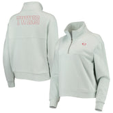 Minnesota Twins The Wild Collective Women's Two-Hit Quarter-Zip Pullover Top Light Blue