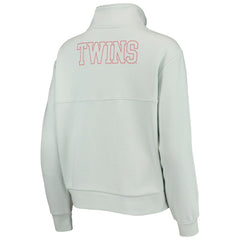 Minnesota Twins The Wild Collective Women's Two-Hit Quarter-Zip Pullover Top Light Blue
