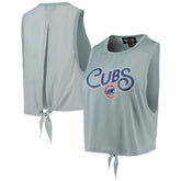 Chicago Cubs The Wild Collective Women's Open Back Twist-Tie Tank Top Light Blue