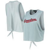 Cleveland Guardians The Wild Collective Women's Open Back Twist-Tie Tank Top Light Blue