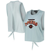 Detroit Tigers The Wild Collective Women's Open Back Twist-Tie Tank Top Light Blue