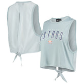 Houston Astros The Wild Collective Women's Open Back Twist-Tie Tank Top Light Blue