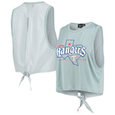 Texas Rangers The Wild Collective Women's Open Back Twist-Tie Tank Top Light Blue