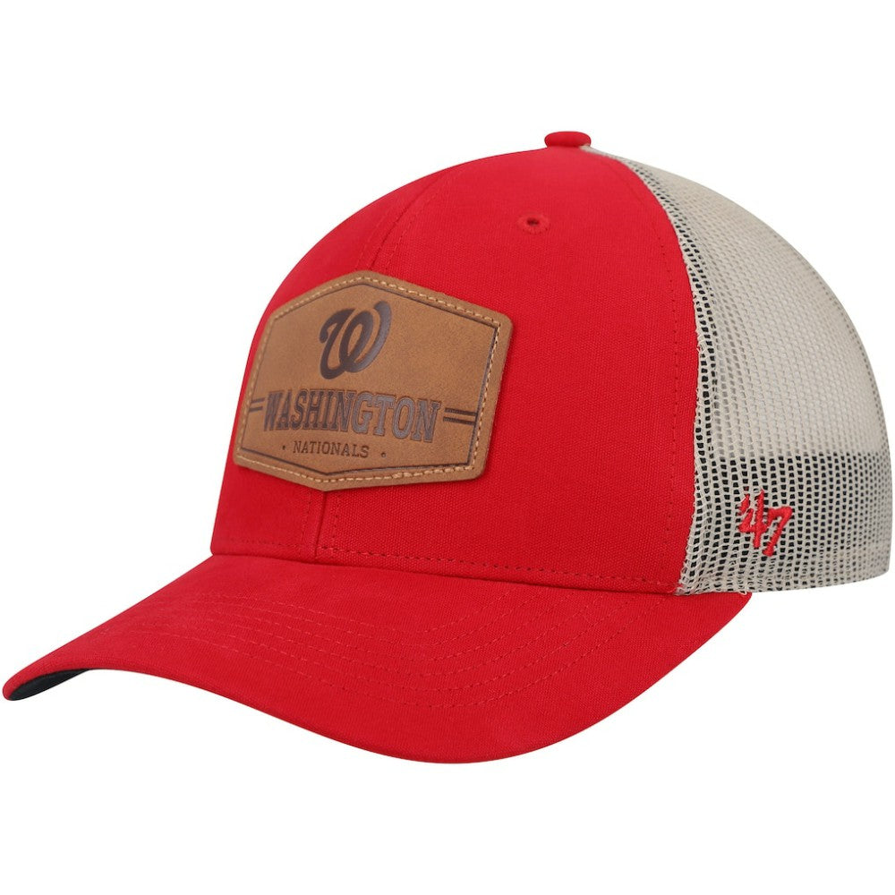 Washington Nationals Rawhide Trucker Snapback Hat Red/Natural