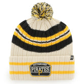 Pittsburgh Pirates Home Patch Cuffed Knit Hat with Pom Natural