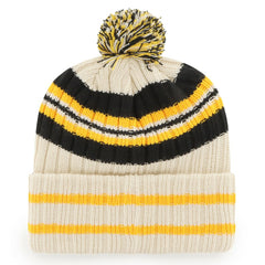 Pittsburgh Pirates Home Patch Cuffed Knit Hat with Pom Natural
