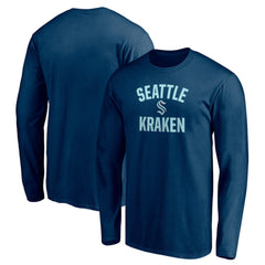 Seattle Kraken Victory Arch Long Sleeve T-Shirt - Deep Sea Blue T-shirts