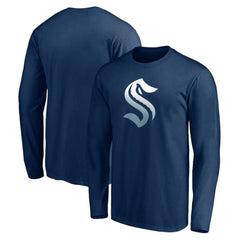 Seattle Kraken Gradient Logo Long Sleeve T-Shirt - Deep Sea Blue T-shirts