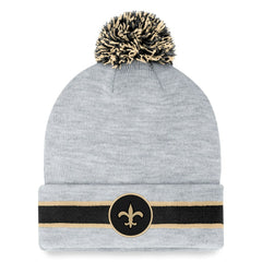 New Orleans Saints Cuffed Knit Hat with Pom - Heather Gray discount