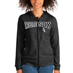 Chicago White Sox Antigua Women's Wordmark Absolute Full-Zip Hoodie Heathered Black