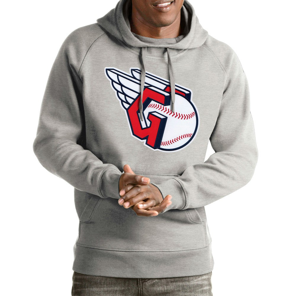 Cleveland Guardians Antigua Team Victory Pullover Hoodie Gray