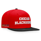 Chicago Blackhawks Fanatics Iconic Color Blocked Snapback Hat - Red/Black Hats