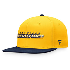 Nashville Predators Fanatics Iconic Color Blocked Snapback Hat - Gold/Navy Hats