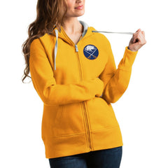 Buffalo Sabres Antigua Women's Victory Full-Zip Hoodie - Gold Hoodies