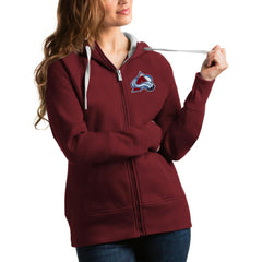 Colorado Avalanche Antigua Women's Victory Full-Zip Hoodie - Burgundy Hoodies