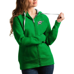 Dallas Stars Antigua Women's Victory Full-Zip Hoodie - Kelly Green Hoodies