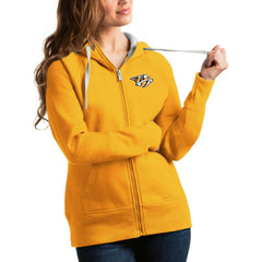 Nashville Predators Antigua Women's Victory Full-Zip Hoodie - Gold Hoodies