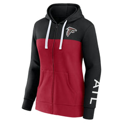 Atlanta Falcons Women's Take The Field Color Block Full-Zip Hoodie - Black/Red sale