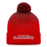 Chicago Blackhawks Fanatics Iconic Gradient Cuffed Knit Hat with Pom - Red Hats