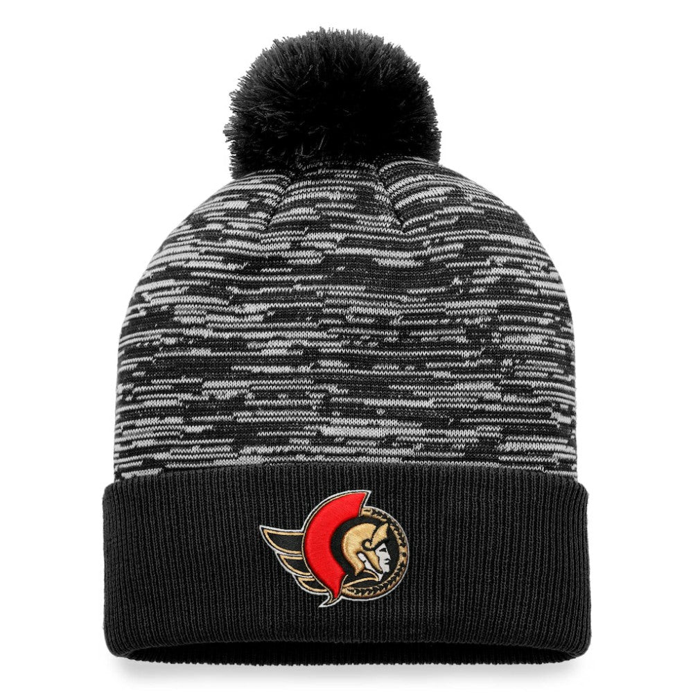 Ottawa Senators Fanatics Defender Cuffed Knit Hat with Pom - Black Hats