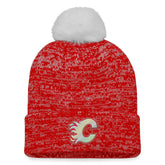 Calgary Flames Fanatics Women's Glimmer Cuffed Knit Hat with Pom - Red Hats