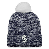 Seattle Kraken Fanatics Women's Glimmer Cuffed Knit Hat with Pom - Deep Sea Blue Hats