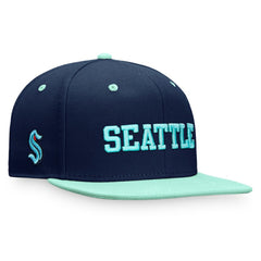 Seattle Kraken Fanatics Heritage City Two-Tone Snapback Hat - Deep Sea Blue/Light Blue Hats