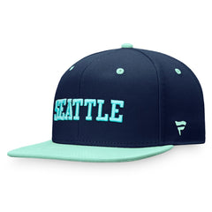 Seattle Kraken Fanatics Heritage City Two-Tone Snapback Hat - Deep Sea Blue/Light Blue Hats