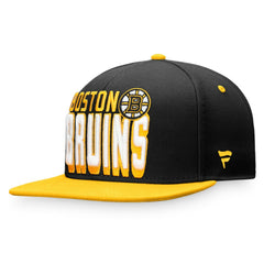 Boston Bruins Fanatics Heritage Retro Two-Tone Snapback Hat - Black/Gold Hats