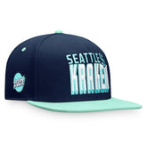 Seattle Kraken Fanatics Heritage Retro Two-Tone Snapback Hat - Navy/Blue Hats