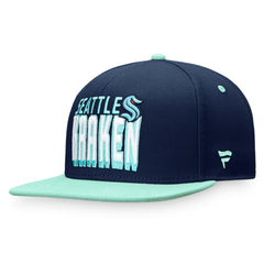 Seattle Kraken Fanatics Heritage Retro Two-Tone Snapback Hat - Navy/Blue Hats
