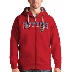 Florida Panthers Antigua Wordmark Victory Full-Zip Hoodie - Red Hoodies